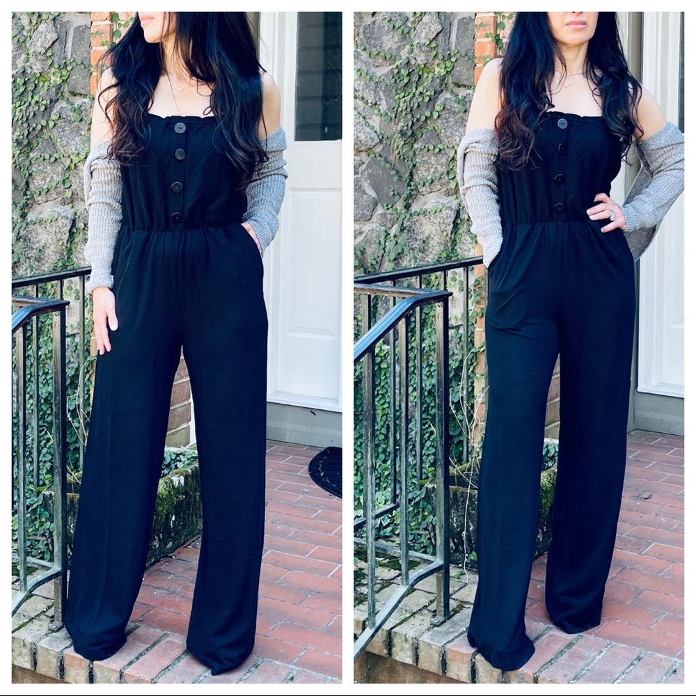 ✨LAST ONE✨Chic wide leg black jumpsuit - Picture 2 of 11